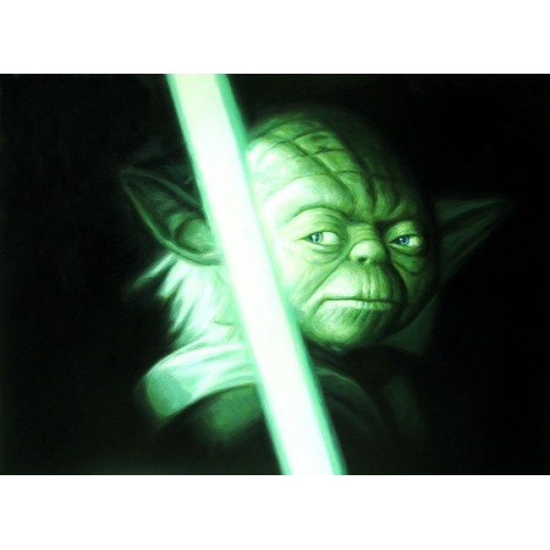 yoda with lightsaber
